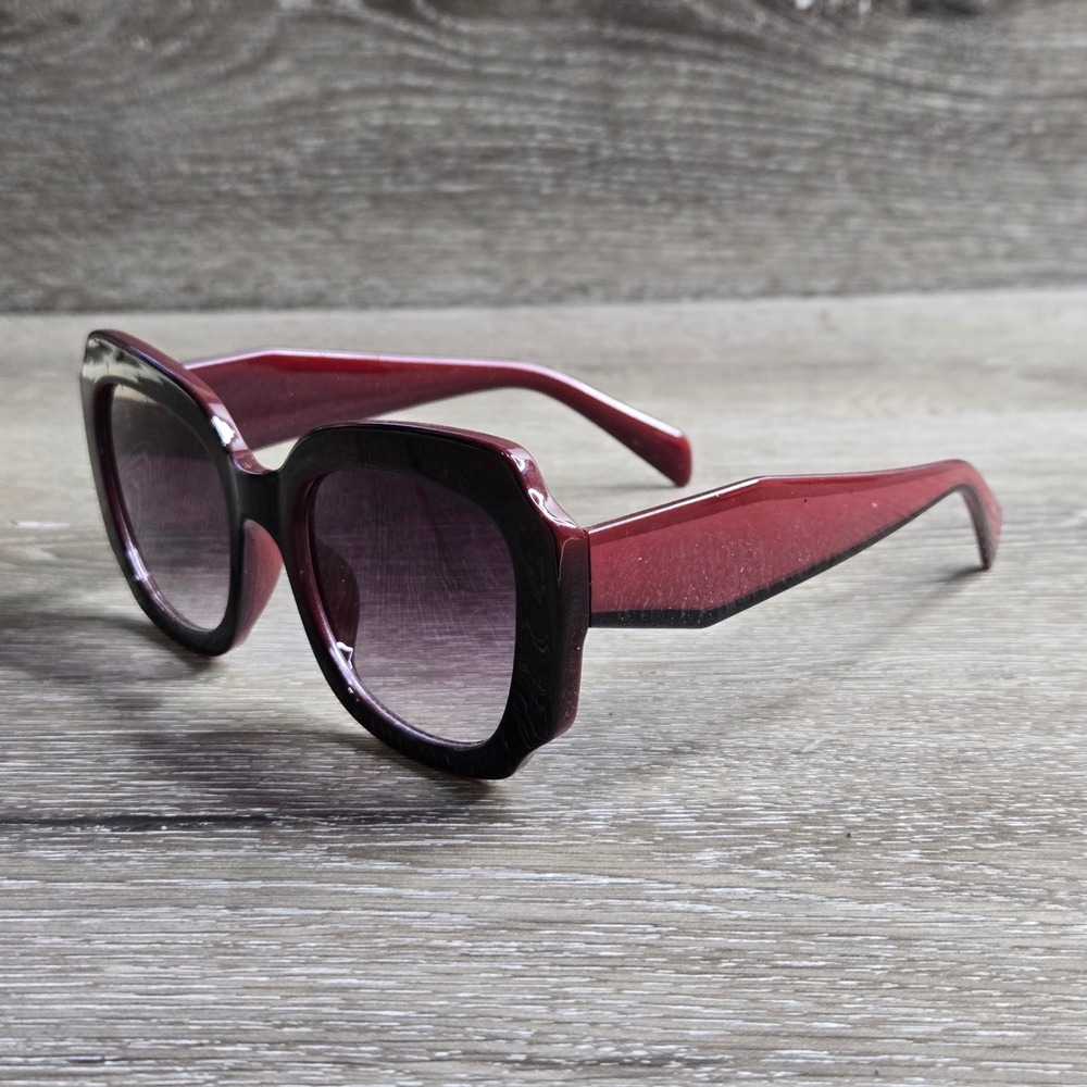 Women's Oversized Burgundy Sunglasses Butterfly Frame Italy Design 4280